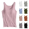 Kadın Tankları Düz ​​Renk Kupası Yoga Alt Gömlek Spor iç çamaşırı genç kadın kıyafetleri yaz modası üst 2024