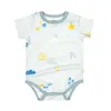 Rompers född baby flicka pojke bambu fiber kort ärm romper spädbarn småbarn tecknad mysig jumpsuit sömnkläder sommarkläder 0-2y