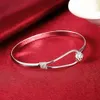 Chain Hot New Silver Color Bracelets for Women Fine Elegant Flower Bangle Adjustable Jewelry Fashion Party Gifts Girl Student Y240420