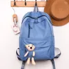 Schooltassen Multifunctionele grote capaciteit Middle Schoolbag College Girl Backpack Cute Bear Teen Laptop Bag Primaire boek