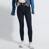 Женские джинсы мода мода высокая талиста высокий качество прямые двухбортные карандашные брюки повседневные ретро-тонкие тонкие брюки.
