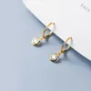 Hoop Earrings LAVIFAM 925 Sterling Silver Round Single Zircon Huggies Pendant Tiny Small For Women Party Charm Ear Jewelry