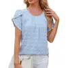 Женские футболки Tamies Casual Fashion Sexy Color Color Ball Chiffon круглой шея модная и простая одежда