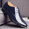 Casual Shoes Men's Pointed Toe Business Fashion Bright Patent Leather Formal Black for Men Size38-48