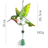 Dekorative Figuren Charme Lucky Hummingbird Kingfisher Crystal Ball Bell Sound Dangle Metall Wind CHIME Pendellfee Fairy Garden Balkon