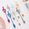 304 Rostfritt stål Musikanmärkningar Kaffescoops Stirring Cup Fruit Fork Music Stick Ice Cream Gift