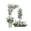 Flores decorativas Phalaenopsis Roda de flores Artificial Fondo de boda Diseño Arch.