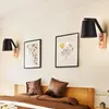 Wandlampen moderne LED -Lampe mit Schalter Massivholz einfaches Wohnzimmer Flur Flur