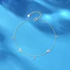 Anklettes 925 Sterling Silver Zircon Double Star Chain Beach Party Party Creative Luxury Foot Jewelry 2024 TREND BRACELET ÉLÉGANT