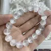 Figurine decorative di alta qualità Selenite naturale Bracciale bianco rotonde perle rotonde cristalli di pietra curativa di pietra di gioielli Gift 1pcs 1pcs