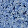 Decorative Flowers 8X8FT Blue Theme 5D Rose Flower Wall Made With Fabric Rolled Up Artificial Flores Arrangement For Wedding Backdrop