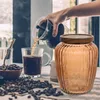 Botellas de almacenamiento Bean Food Jar Glass con tapa de madera sellada lata de fruta seca Catángalez