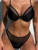 Frauen Badebekleidung Mesh schiere unterdrückte Hochbeinbikini weibliche Badeanzug Frauen zweiwertige Kaufbadeanzug Schwimmk5483