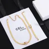 Collier de tour de cou de la mode célèbre Femmes Femmes Designer à la mode Crystal Letter Pendant Chokers Colliers Clicule Chaîne de haute qualité Amoureux des bijoux de haute qualité Cadeau