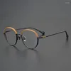 Lunettes de soleil Frames de créateur japonais Niche Retro Metal Metal Purple Gold Round Gernes For