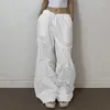 Kadın Pantolon Gevşek Piled Dokuma Günlük Düz 2024 Elastik Bel Seksi Minimalist Düz Renk Uzun Pantolon Kadınlar