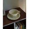Mugs Vintage Cream Style Lace Coffee Cup Saucer Latte Underglaze Color High Value Afternoon TEA Hushållen