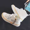 Casual Shoes For Women Flat Canvas High Top Woman Footwear Lace Up Walking Summer 2024 Arrival Comfortable And Elegant Urban In 39