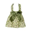 Hundklädklänning Bomull Floral Mönster Pet Bowknot Halter Dress Supplies