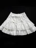 스커트 SWT LOLITA CAKE SKIING WOMENS HIGH WAIST KAWAI BOW BOW LACE MINI 스키 일본 A- 라인 Y2K Short Faldas Y240420