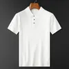 Роскошная старшая вафельная вафельская футболка вязания для мужчин летняя модная версия для ладель-лацка повседневная рубашка поло с коротким рукавом 240415