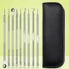 Scrubbers Hot Stainless Steel Blackhead Comedone Acne Blemish Extractor Remover Face Skin Care Pore Cleaner Needles Remove Tool 20set/lot