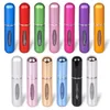 Bouteilles de rangement 5 ml de mini-bouteille de parfum en aluminium multi-couleurs avec pompe à pulvérisation portable rechargeable vide atomiseur pour voyager essentiel