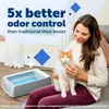 Porteurs de chats à litière autonettoyante à entrée d'autonomie - Nettoyage sans plateau en cristal jetable meilleure odeur de contrôle 1 comptage 1 comptage