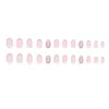 Falso unhas 24pcs destacáveis DIY capa completa brilhante oval rosa falso francês longo