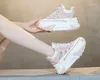 Casual Shoes Krasovki 7cm Air Mesh äkta läderplattform kil mode kvinnor sommar vulkanisera andningsbar chunky sneaker ihålig dam