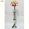 Kerzenhalter 10pcs/Los Silber 73cm/30 '' Stand Blumen Vase Candlestick Road Lead Candelabra Center Teile Hochzeitsdekoration