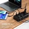 Hubs QC3.0 Multi USB Charger Hub 3 EU Outlets Power Strip Socket Quick Charge Desktop Fast Charging Station for iPhone Samsung Laptop