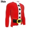 Vestes de course Claus Red Winter Fleece Cycling Jersey Christmas Long Manneve Bike Clothing Men Mountain Road Bicycle Warm Maillot