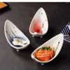 Пластины японского стиля суши суши Луны Керамическая творческая ретро -нерегулярные посуды десерты холодные блюда ktv