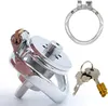 Adult BDSM Male Masturbators Stainless Steel Urethral Plug Chastity Device 4 Arc Rings Sizes with Catheter Contrary Cock Cage SM Penis Lock Exercise Extreme