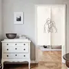 Curtain Nordic Minimalist Lines Couple Hanging Linen Norens Bedroom Bathroom Decoration Noren Kitchen Partition
