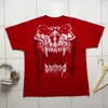2024 American Hiphop Loose Overized Tshirt Gothic Skull Pattern Tryckt retro trendig casual Harajuku -skjorta för kvinnor 240417