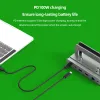 Stazioni 11 in 1 Notebook in lega di alluminio Stazione docking verticale 4K 60Hz HDMicompatibile Typec USB 3.0 Adattatore PD 100W per MacBook Pro