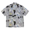 Chemises décontractées pour hommes Wacko Maria Floral Print Shirt Summer High Quality 1: 1 Revers Mens Womens Hawaii Sleeve courte