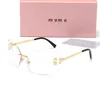 TOP Designer sunglasses women men Eyeglasses Fashion luxury Personality oversized Letter M Frameless half frame Versatile Trendy Glasses Goggles 7 Color optional