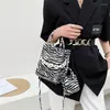 Axelväskor 2 datorer Set mode kvinnors koreanska handväska och plånböcker leopard tryckkedja damer crossbody sommar 2024