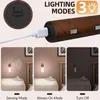 Wall Lamp Motion Sensor Magnetic LED Light Stepless Dimming USB Rechargeable Portable Stairway Mount Cordless Wooden