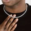 5mm Round Diamond Tennis Halsband Fina smycken 925 Sterling Silver VVS Moissanite Hip Hop Trendy för kvinnor