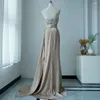 Festklänningar hög split med kjol sjöjungfru naken stropplös kristallpärlade aftonklänningar för kvinnor 2024 LA72135