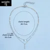 Chains Classic Simple Double Layer Charm Multilayered Necklace Delicate Clavicle Chain Women Square Strip Round Choker Fashion Jewelry