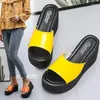 Slippers Ladies Summer Sandals القوس اللامع للنساء منصة أحذية الشاطئ في الهواء الطلق