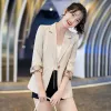 Plus size dames kleine pak jas dames lente en herfst nieuwe Koreaanse versie van slanke temperament draperen pak blouse aziatische maat s m l xl xxl 3xl