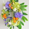 Fleurs décoratives Hortensia Fleur Small Orange Couronne de simulation Plant Garland Porte suspendue Ornements de mariage Home Decor Hoop