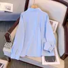 150Kg Plus Size Womens Bust 162 Spring Summer Long Sleeved Polo Shirt BT Hong Kong Style Slim Top Blue 6XL 7XL 8XL 9XL 10XL 240419