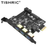 カードTISHRIC TYPE C USB3.2 GEN2 PCIE RISER CARD USB USB C HUB 3.0 PCI Express PCI E Multiplier Adapter USB3 3.1コントローラーカード